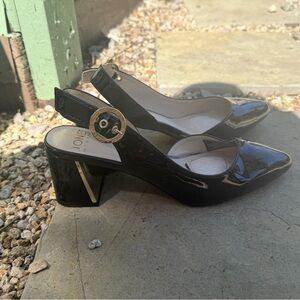 Jones New York Black Patent Slingback Heels